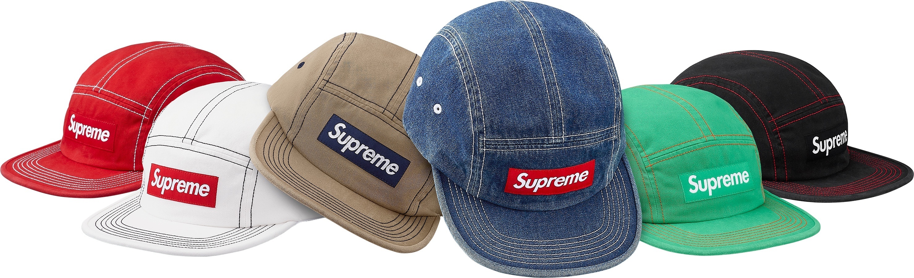 Contrast Stitch Camp Cap